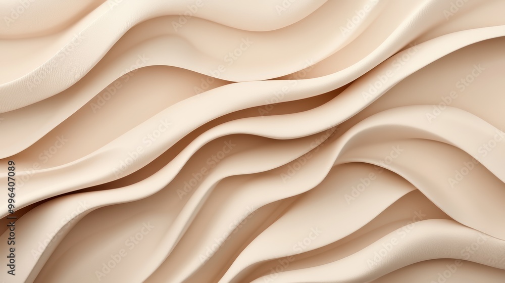 Obraz premium Magazine-style photography of a neutral pattern with flowing shapes and delicate textures, creating an understated elegance