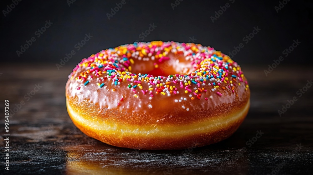 Delicious Glazed Doughnut with Sprinkles