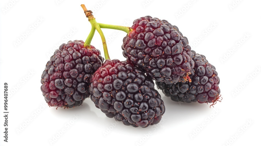Isolated mulberry fruit on a white background Isolated mulberry fruit on a white background