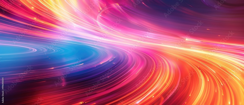 Obraz premium Colorful Light Trails in Motion Abstract Background