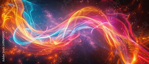 Wallpaper Mural Colorful Abstract Light Waves in Space Background Torontodigital.ca