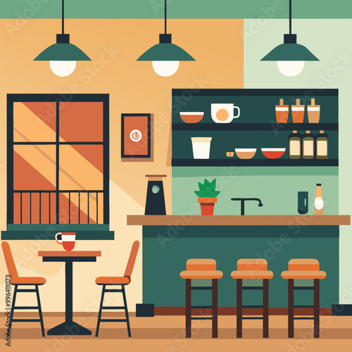 illustration of a coffee shop