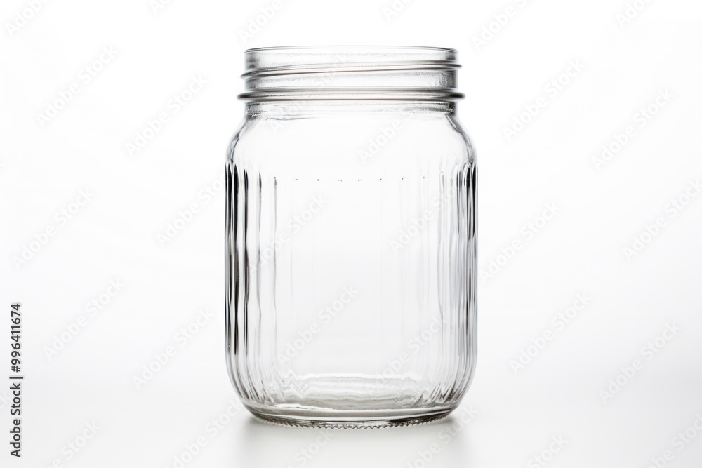A classic and timeless glass mason jar with a wide mouth and ribbed sides A classic and timeless glass mason jar with a wide mouth and ribbed sides