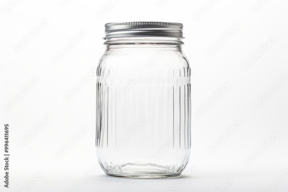 A classic and timeless glass mason jar with a wide mouth and ribbed sides A classic and timeless glass mason jar with a wide mouth and ribbed sides