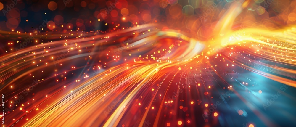 Obraz premium Vibrant Light Trails with Colorful Bokeh Effects