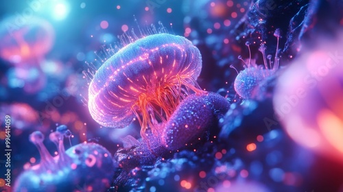 Glowing Jellyfish Macro.