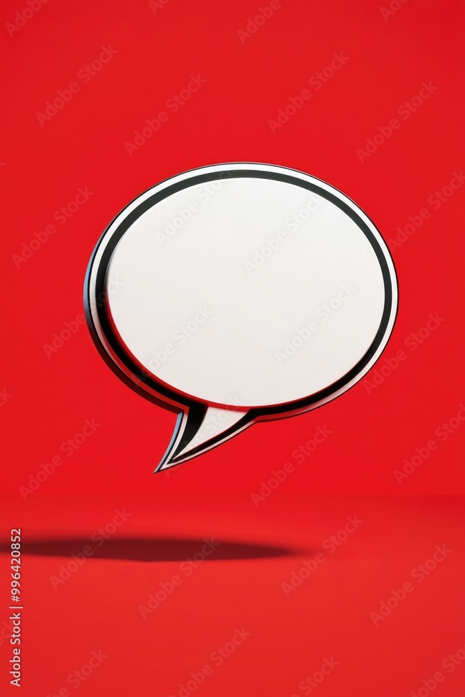 Red speech bubble with shadow Red speech bubble with shadow