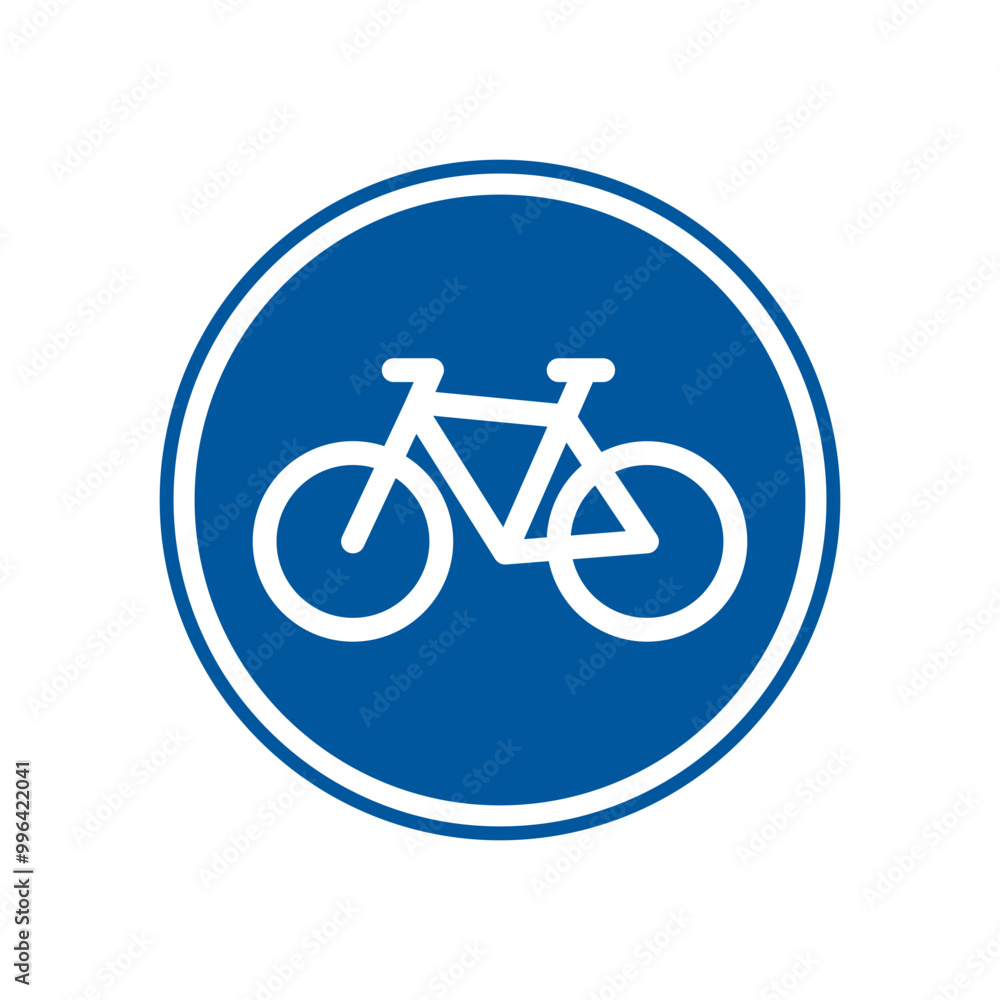 Blue bike path sign. Bike road. Bicycle vector icon. Blue bike path sign. Bike road. Bicycle vector icon.