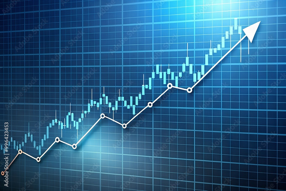 business graph with arrow on the screen business graph with arrow on the screen