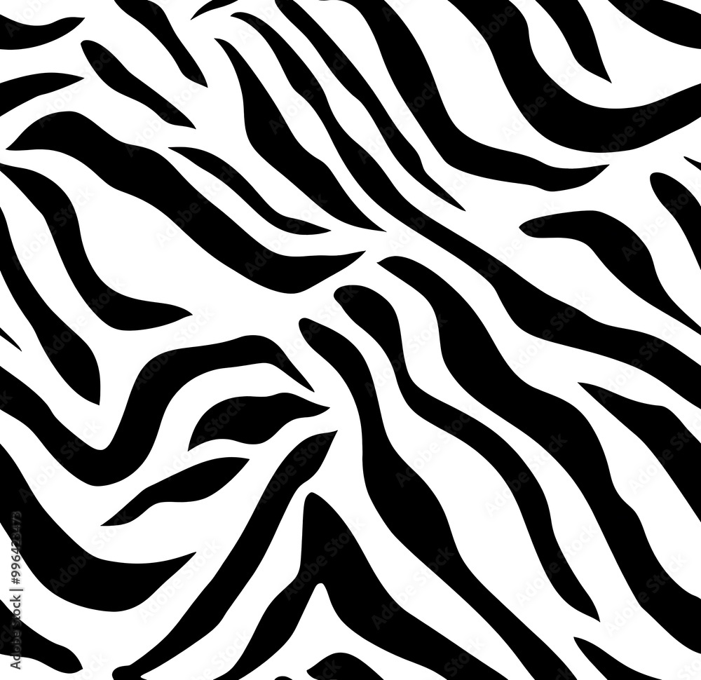 Black and white zebra print seamless pattern Black and white zebra print seamless pattern
