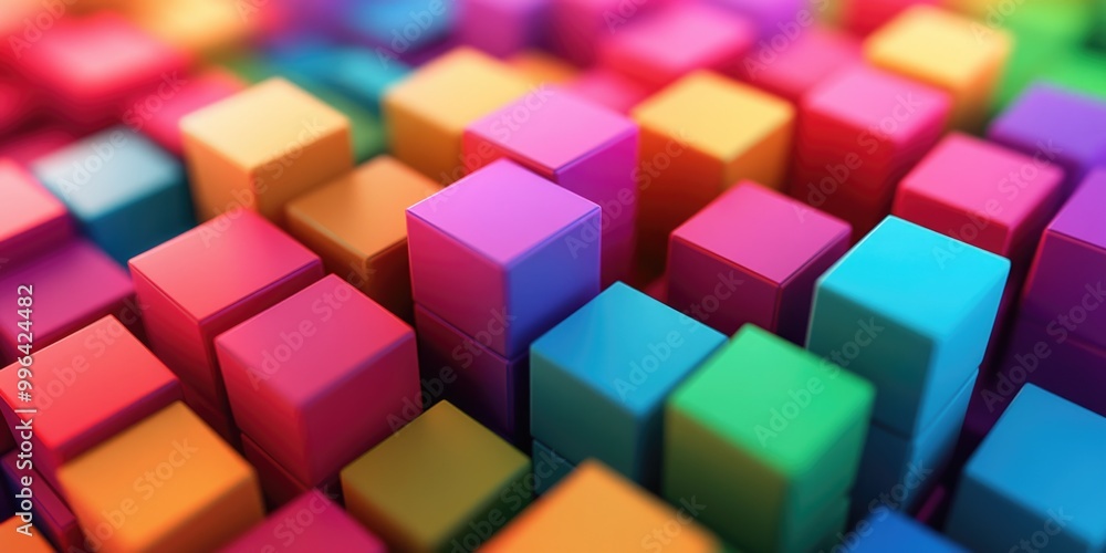 Colorful Cubes Close Up Colorful Cubes Close Up