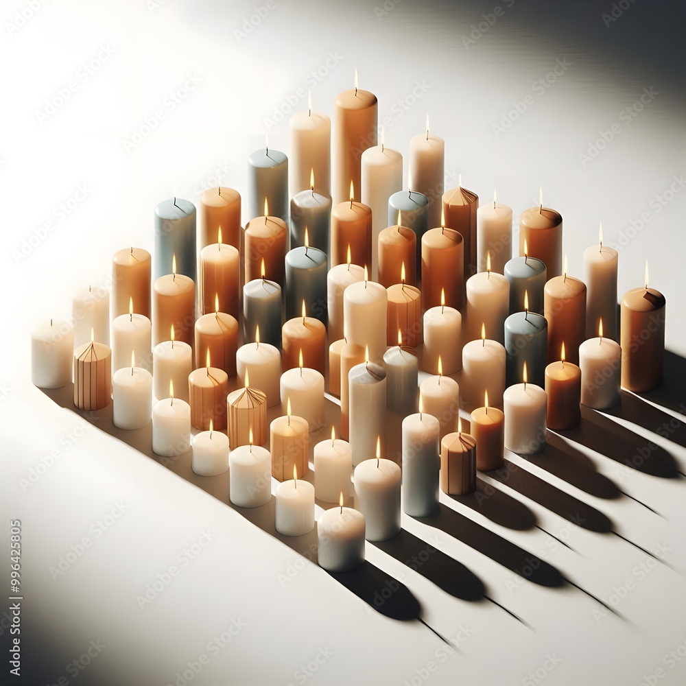 Obraz premium Burning candles stacked