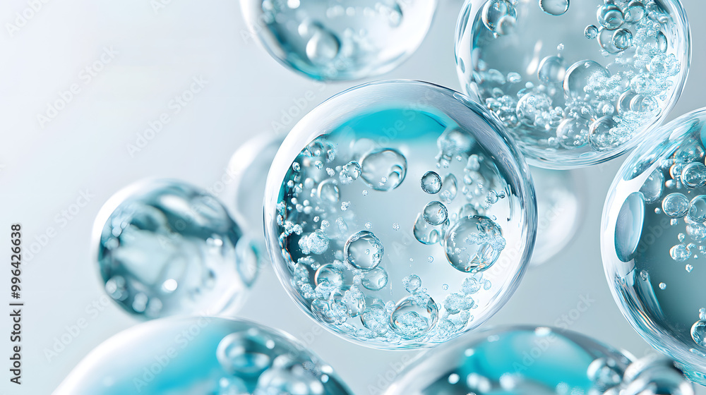 Water droplet biological molecules on glass surface, showcasing organic technology and cosmetic skincare beauty concept. Water droplet biological molecules on glass surface, showcasing organic technology and cosmetic skincare beauty concept.
