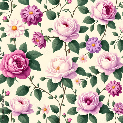 vintage wallpaper with flowers 