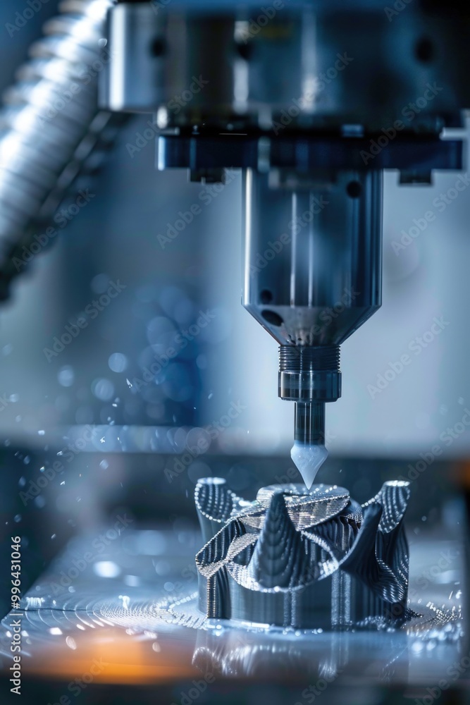 Close-up shot of a machine cutting a piece of metal Close-up shot of a machine cutting a piece of metal