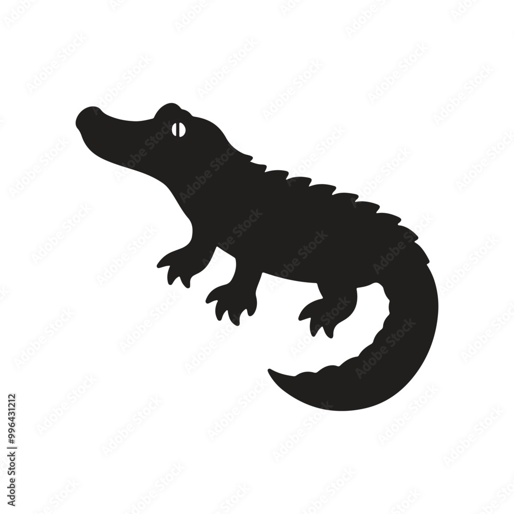 Obraz premium Crocodile Silhouette Vector style illustration.