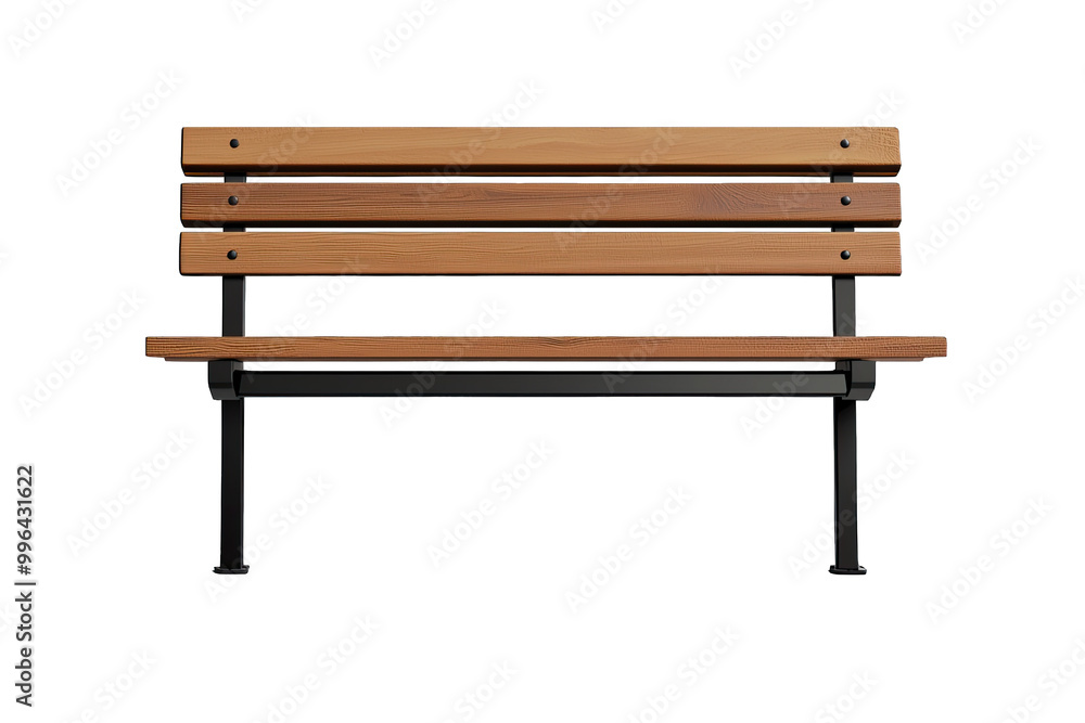 Classic Wooden Park Bench with Metal Legs Classic Wooden Park Bench with Metal Legs
