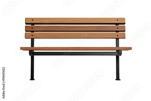 Classic Wooden Park Bench with Metal Legs