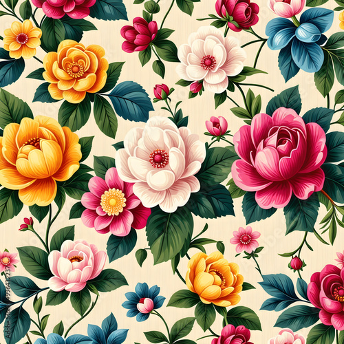 Wallpaper Mural vintage wallpaper with flowers
 Torontodigital.ca