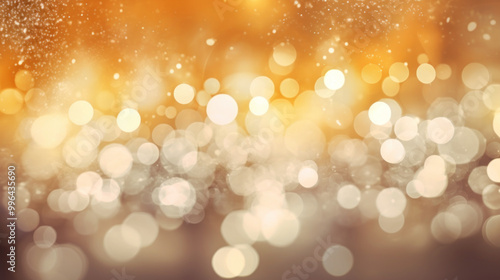 Blur bookeh silver lights or flashes on a tan color background