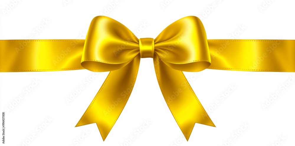 Stock illustration of a yellow bow with yellow ribbon isolated on a transparent background Stock illustration of a yellow bow with yellow ribbon isolated on a transparent background