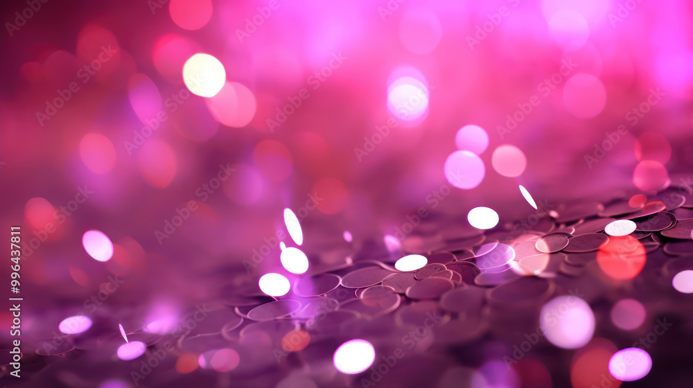 Blur bookeh silver lights or flashes on a dark pink color background Blur bookeh silver lights or flashes on a dark pink color background