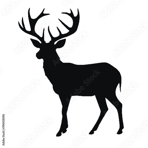 Majestic Deer Stag Silhouette Vector Illustration photo