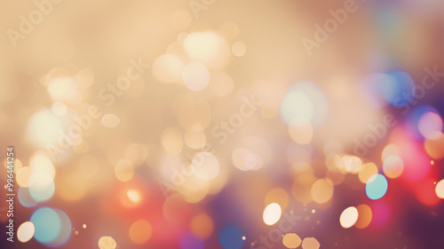 Blur bookeh colorful lights or flashes on a beige color background