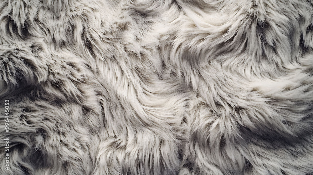 Close up of soft, white faux fur. Close up of soft, white faux fur.