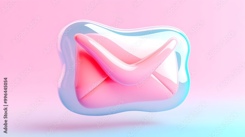 Fototapeta premium Pastel Pink and Blue Fluid Abstract 3D Shapes on Minimal Background