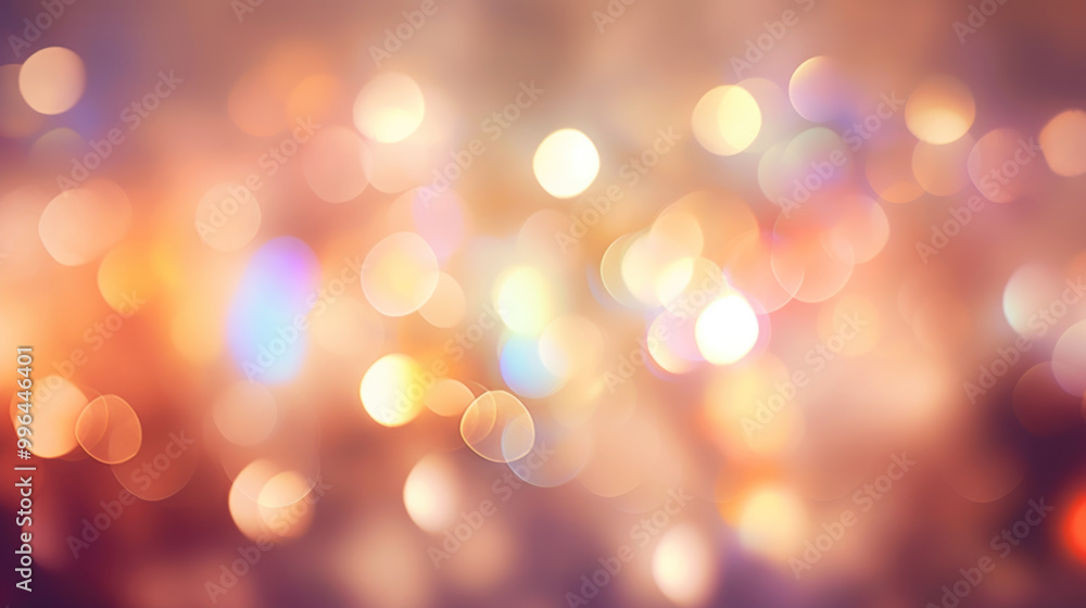 Obraz premium Blur bookeh colorful lights or flashes on a light brown color background