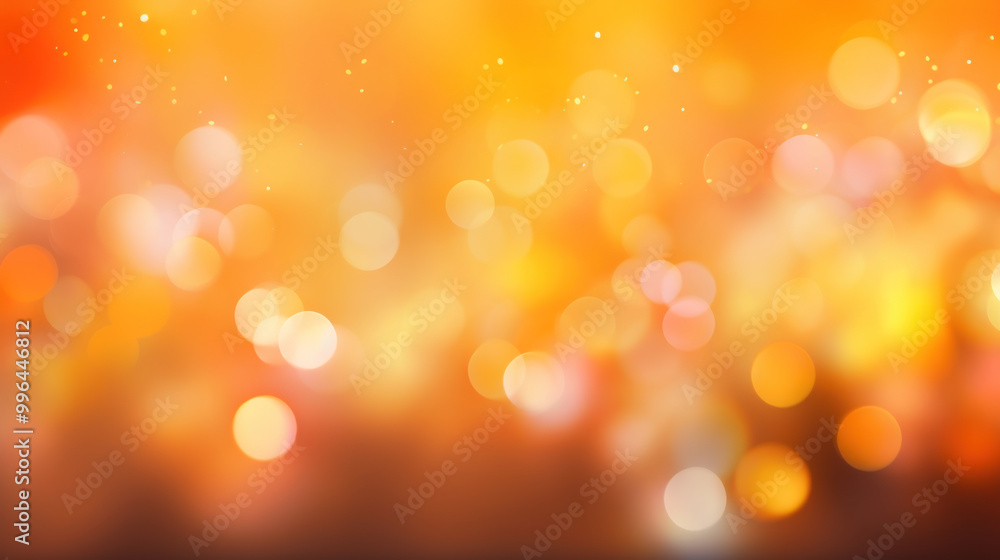 Fototapeta premium Blur bookeh colorful lights or flashes on a light orange color background
