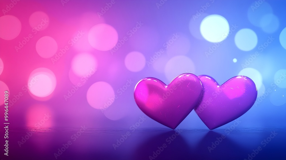 Glowing Heart Shapes with Soft Blurry Background Suggesting Romantic Love and Intimacy Glowing Heart Shapes with Soft Blurry Background Suggesting Romantic Love and Intimacy