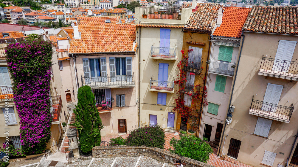 Fototapeta premium 01_Fragment of the ancient part of the city of Cannes, France.