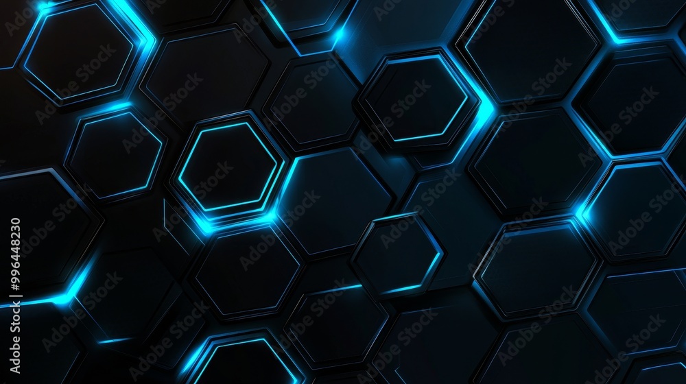An abstract modern background or desktop wallpaper with hexagonal structure and backlighting. An abstract modern background or desktop wallpaper with hexagonal structure and backlighting.