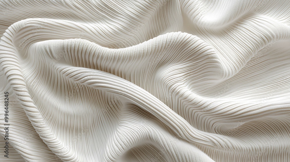 A close-up view of elegant, flowing white fabric, showcasing soft textures and subtle patterns, ideal for textiles and fashion. A close-up view of elegant, flowing white fabric, showcasing soft textures and subtle patterns, ideal for textiles and fashion.