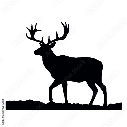 Noble Stag Silhouette Vector Illustration Transparent Background photo