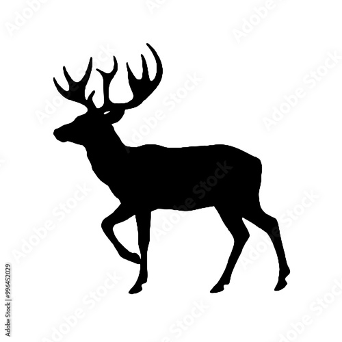 Noble Stag Silhouette Vector Illustration Transparent Background photo