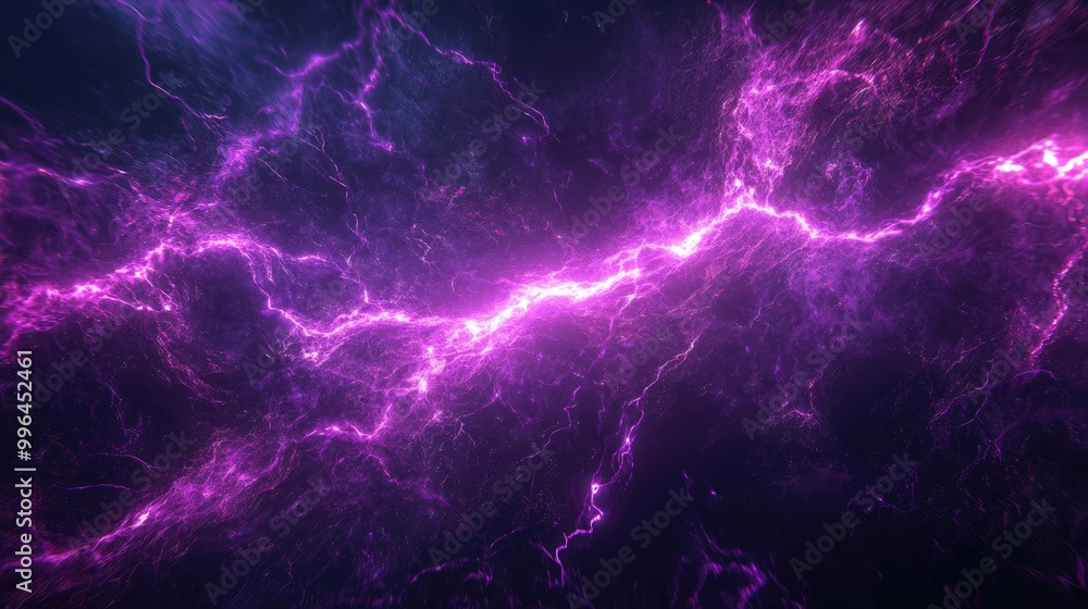 Electrifying purple lightning striking against a dark abstract background, perfect for dramatic and energetic designs. Electrifying purple lightning striking against a dark abstract background, perfect for dramatic and energetic designs.