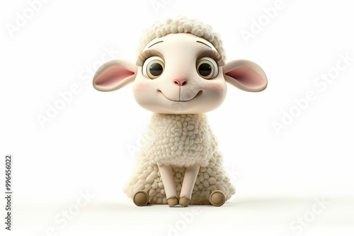 Cute smiling cartoon sheep