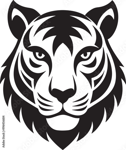 tiger head minimalist logo design