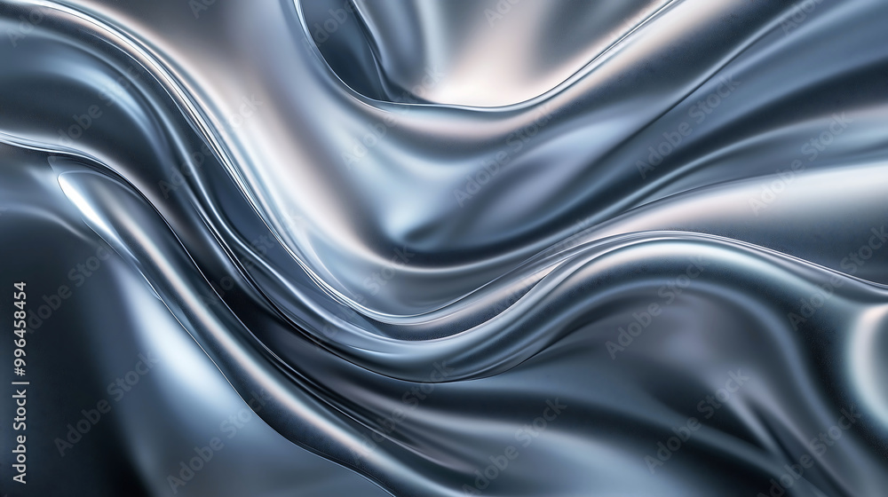 Abstract Shiny Metallic Fabric with Smooth Ripples Abstract Shiny Metallic Fabric with Smooth Ripples