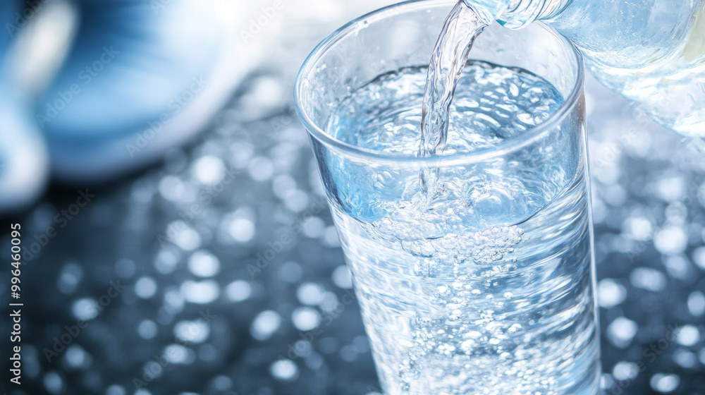 a close-up of water being poured into a glass with water splashes on a reflective surface, creating a refreshing and clean look a close-up of water being poured into a glass with water splashes on a reflective surface, creating a refreshing and clean look