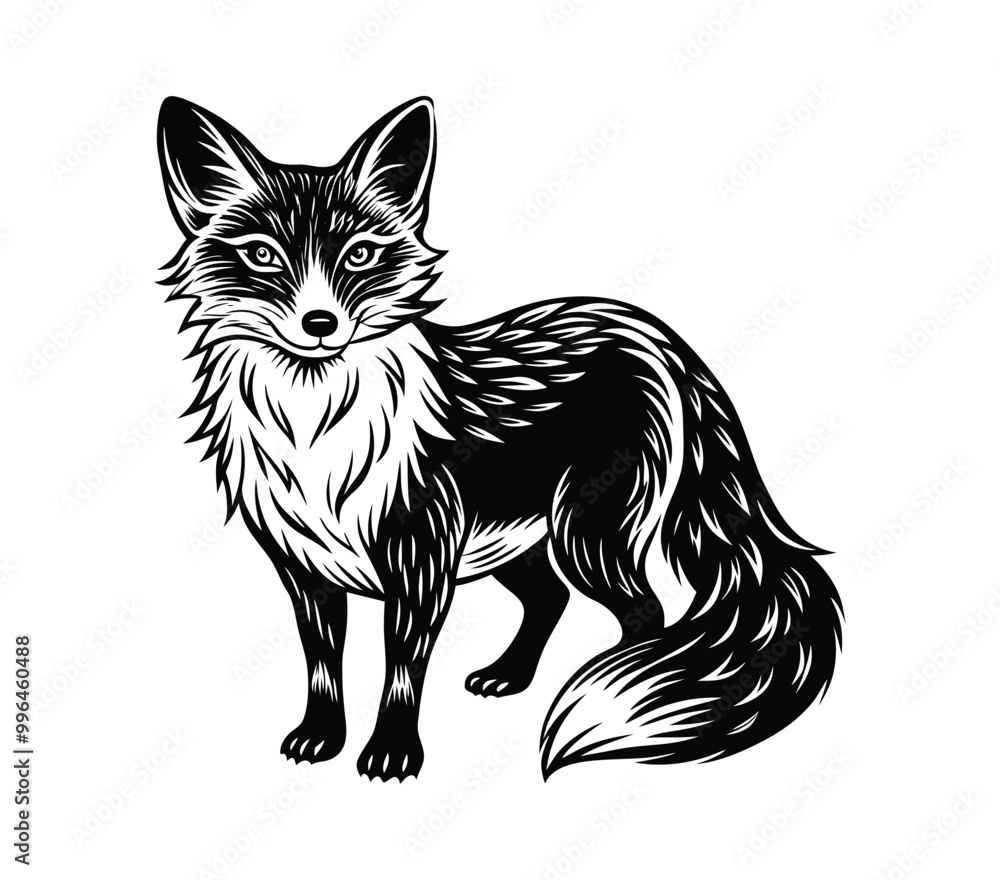 fox silhouette, on white background, isolated, vector fox silhouette, on white background, isolated, vector