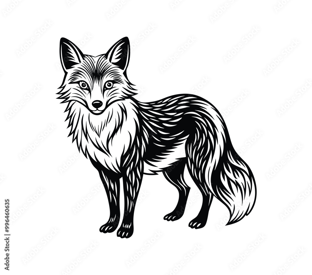 fox silhouette, on white background, isolated, vector fox silhouette, on white background, isolated, vector