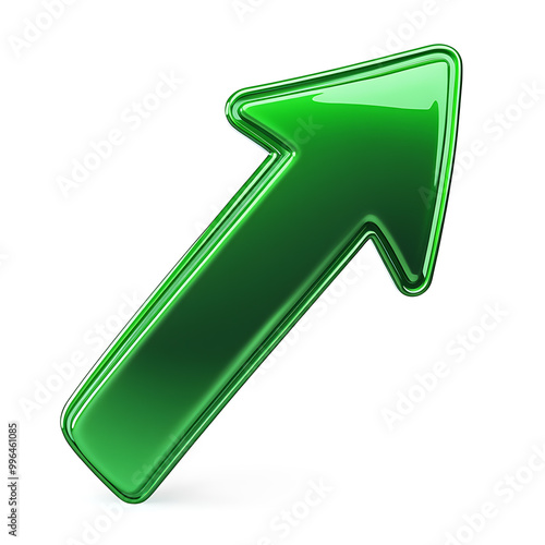 A green approve arrow icon, symbolizing affirmation, positivity, and eco-consciousness, isolated on a clean background. photo