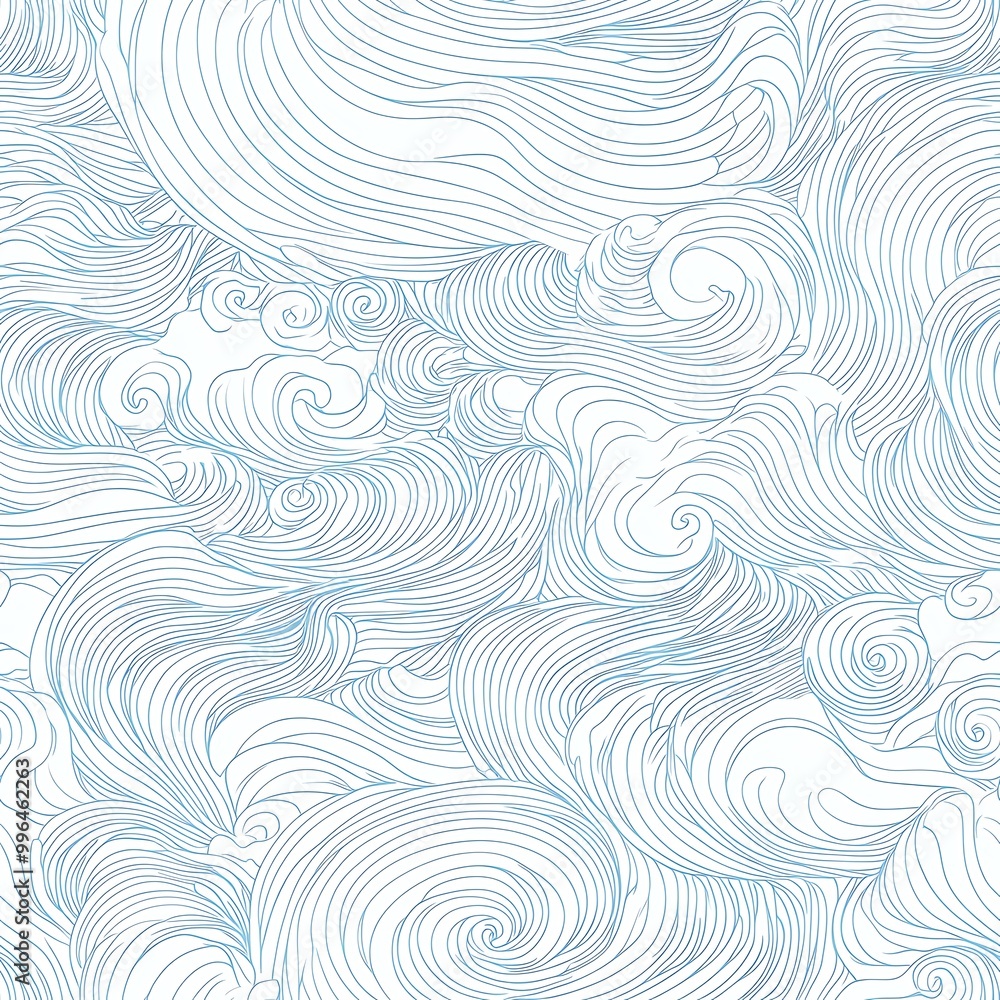 Seamless illustration of swirling waves with delicate lines Seamless illustration of swirling waves with delicate lines