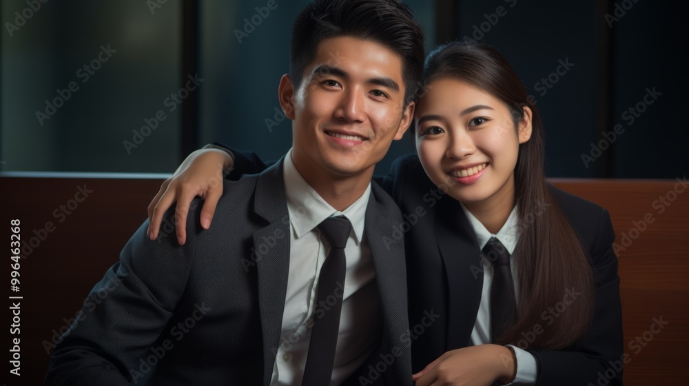 Working together on a project two asian business colleagues. Neural network ai generated art Working together on a project two asian business colleagues. Neural network ai generated art