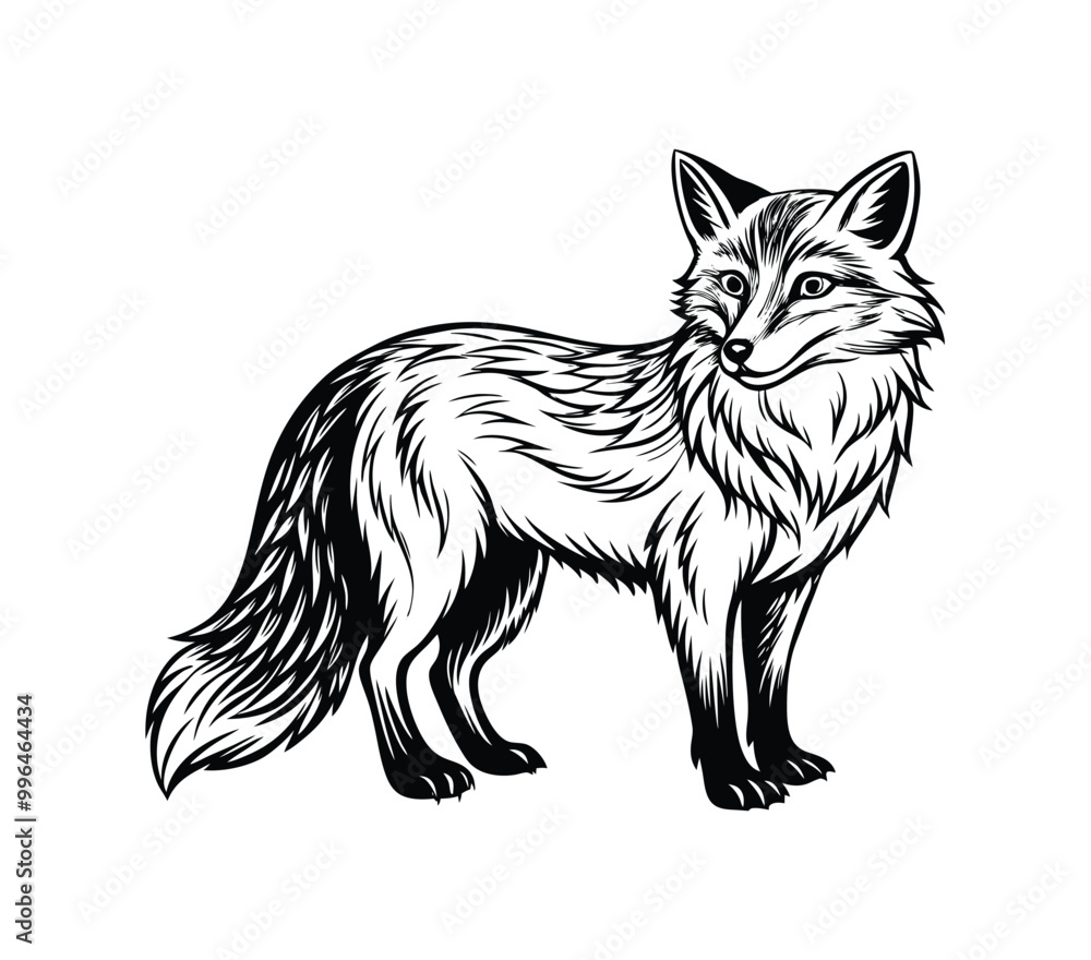fox silhouette, on white background, isolated, vector fox silhouette, on white background, isolated, vector