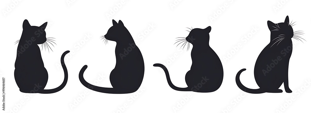 Silhouette Cats and Rats Wall Art Silhouette Cats and Rats Wall Art